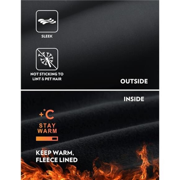 Thermal Fleece Lined Leggings Women 28'' - Winter Warm Workout Hiking Pants - Picture 7 of 8